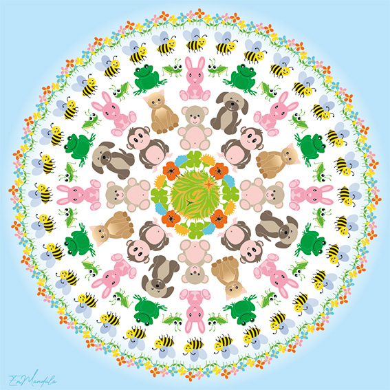 Mandala Ouson bleu