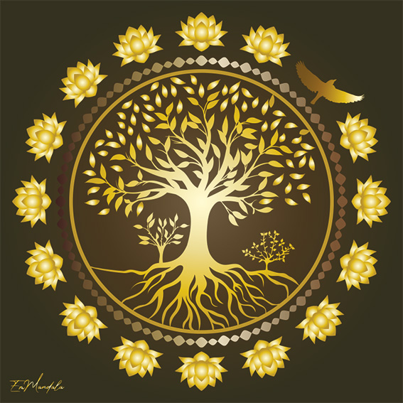 Mandala Arbre de vie or