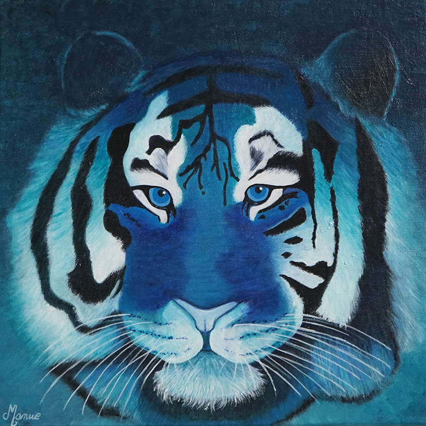 Puma Acrylique sur Toile 40x40 cm